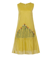 Artisan Hand-Embroidery Scoop-Neck Dress