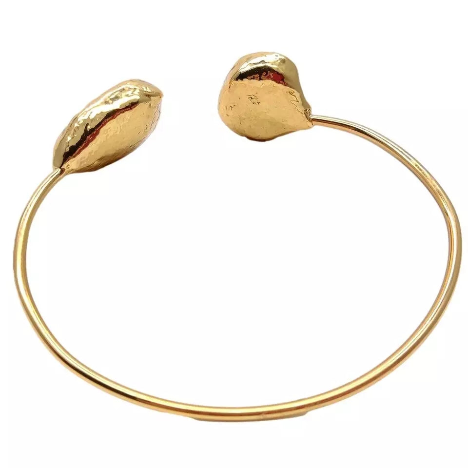 White pearl open bracelet