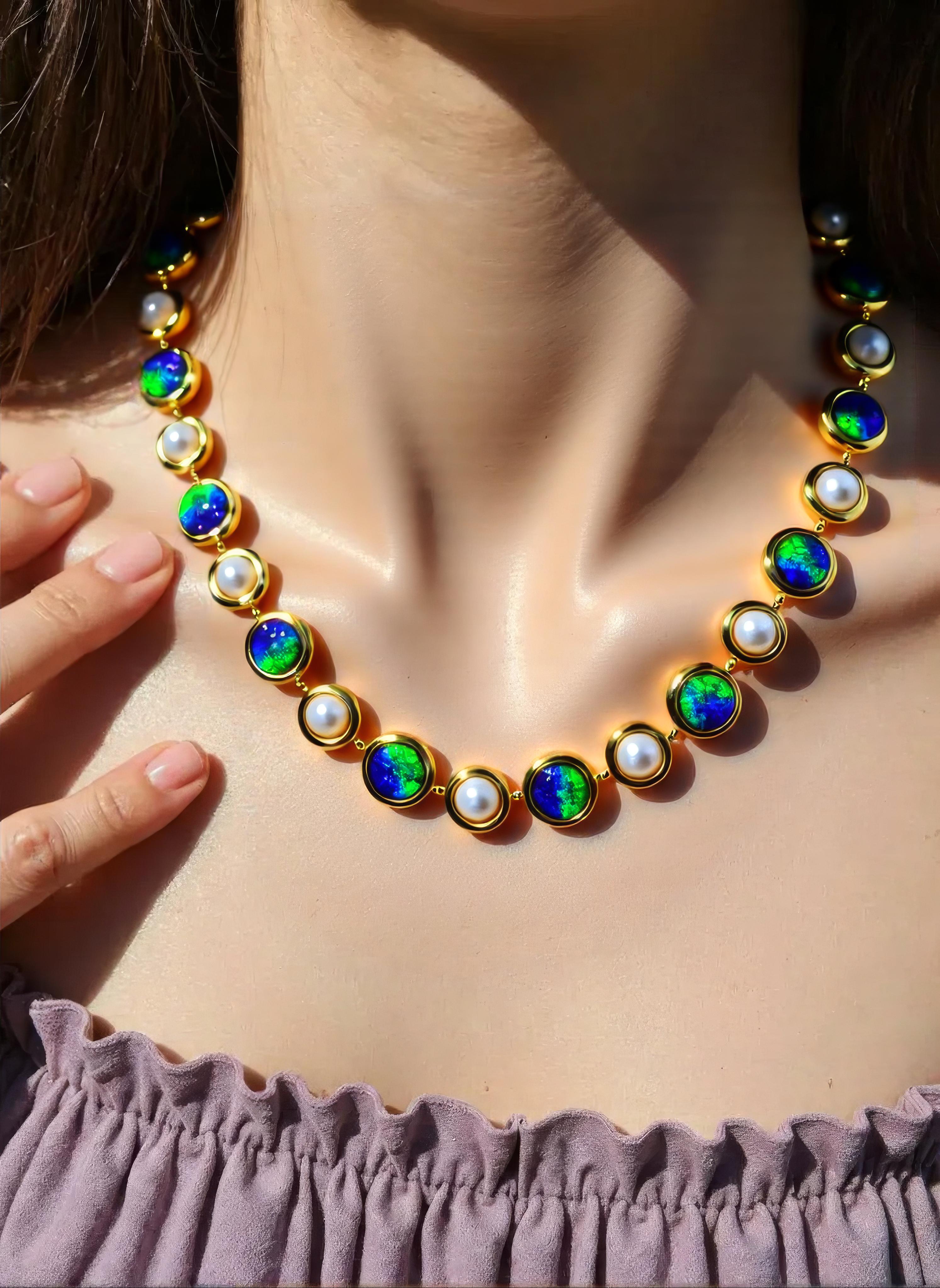 Dainty Natural Pearl Murano Glass Beads Necklace