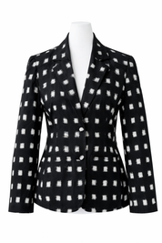 Ikat Cotton Blazer for Women Handwoven Ethnic Jacket Fitted Waist Notch Lapel