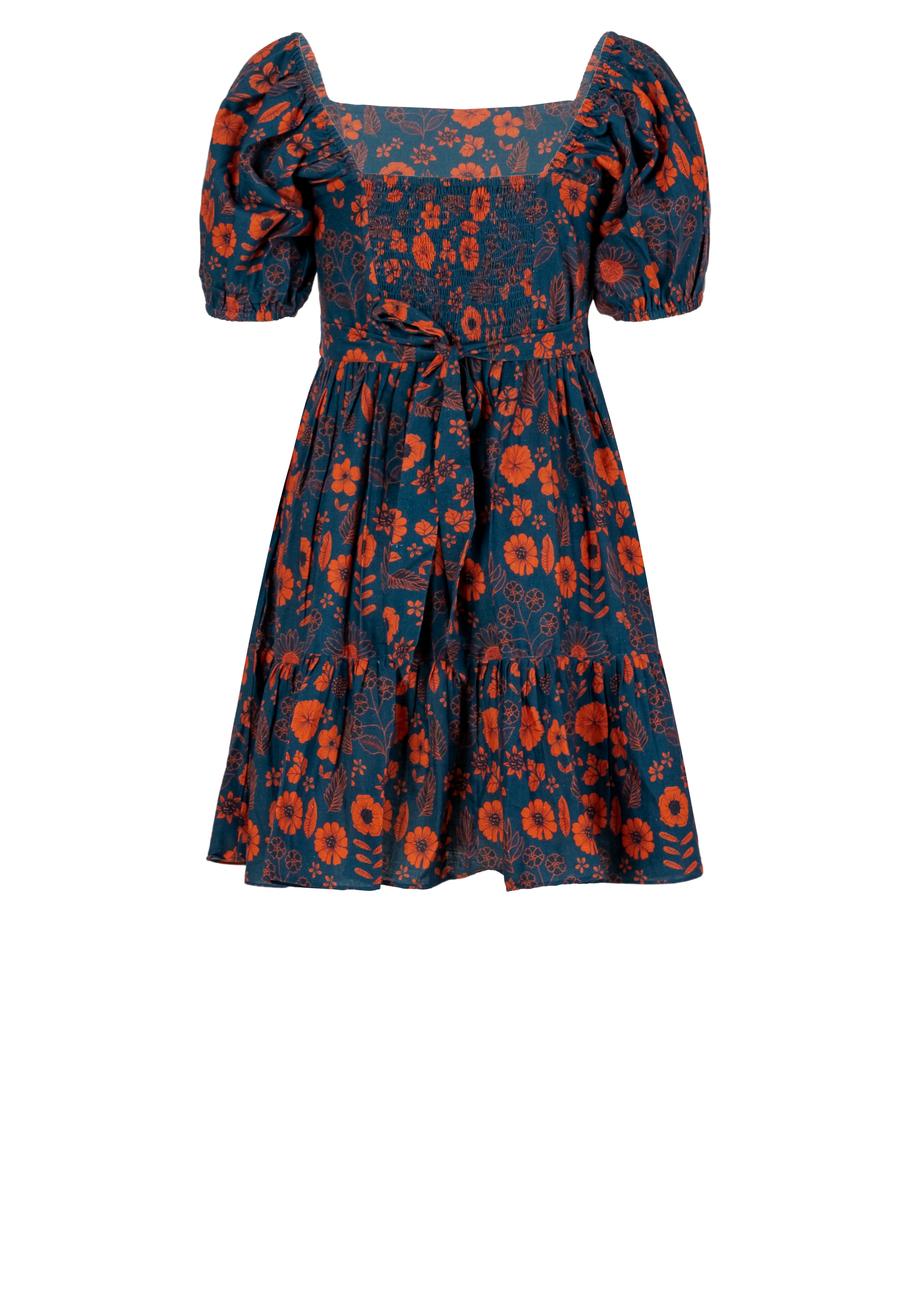 Handloom Cotton Floral Fit & Flare Mini Dress for Women