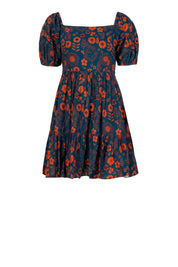Handloom Cotton Floral Fit & Flare Mini Dress for Women