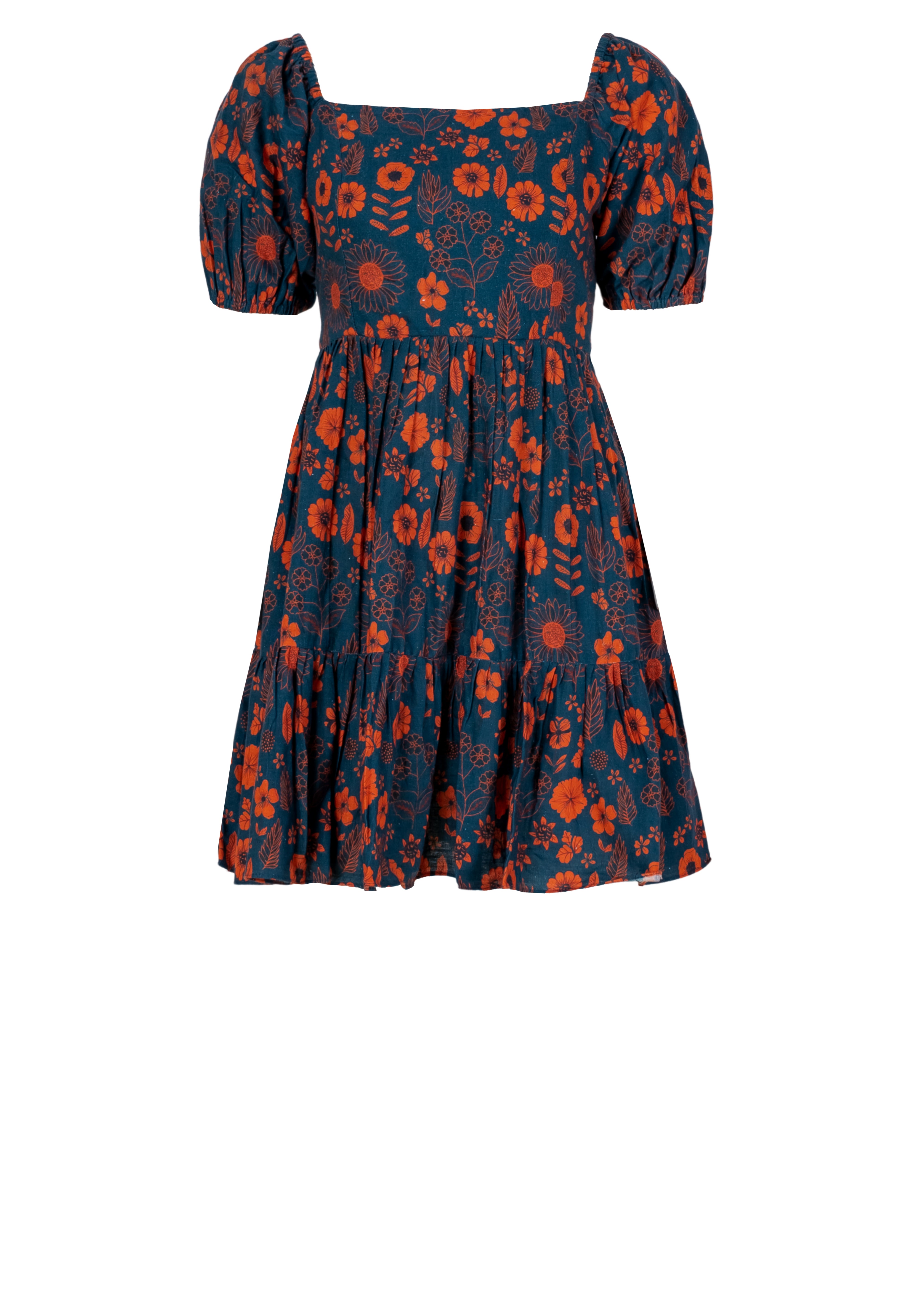 Handloom Cotton Floral Fit & Flare Mini Dress for Women