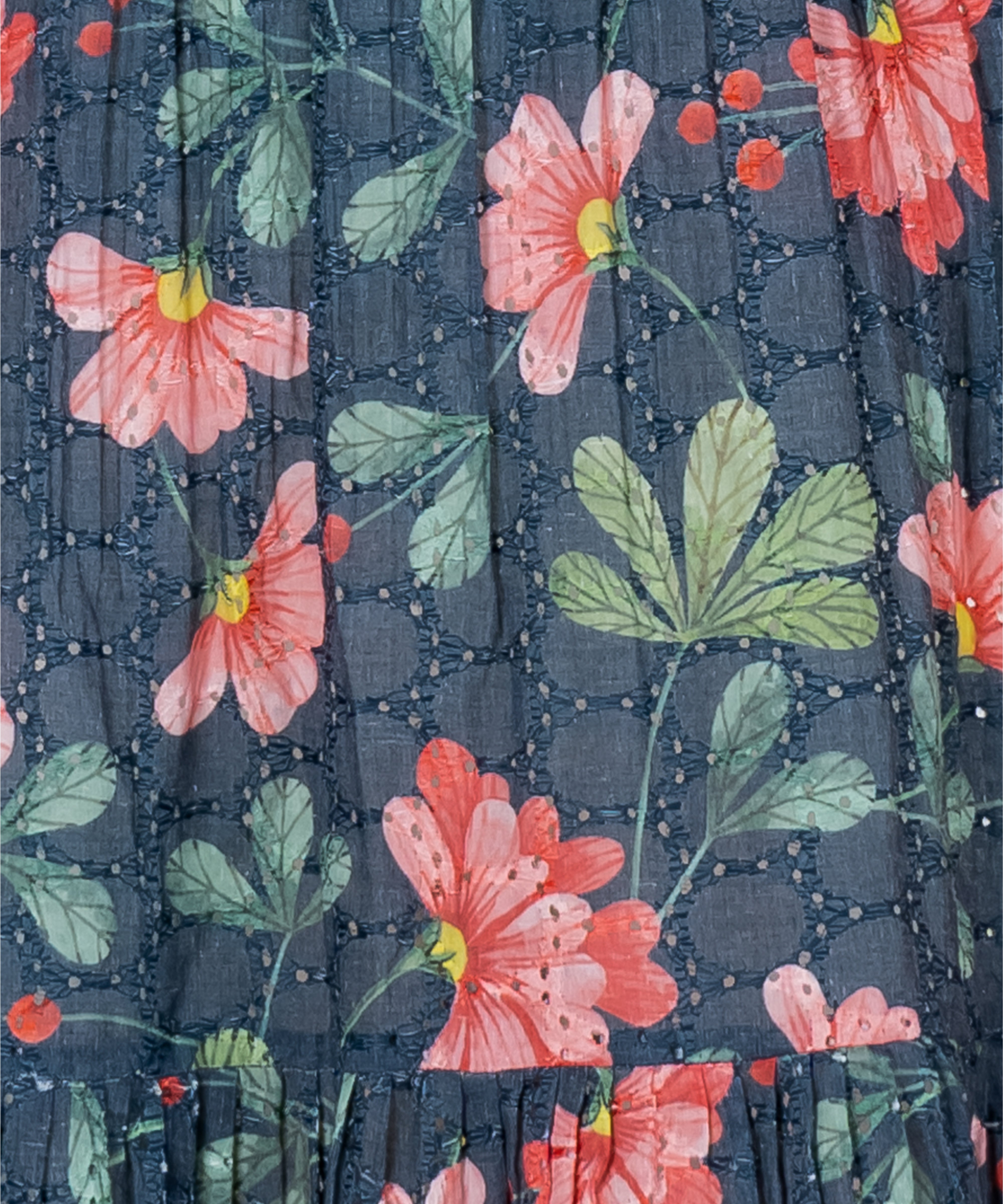 Eyelet Cotton Floral Dress – Summer Boho Midi Dress for Women