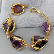 Amethyst rough nugget bracelet