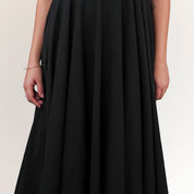 Cotton Midi Dress for Women in Black