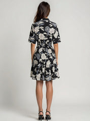 Cotton Floral Shirt Dress Women’s Button Down Sleeveless Summer Dress