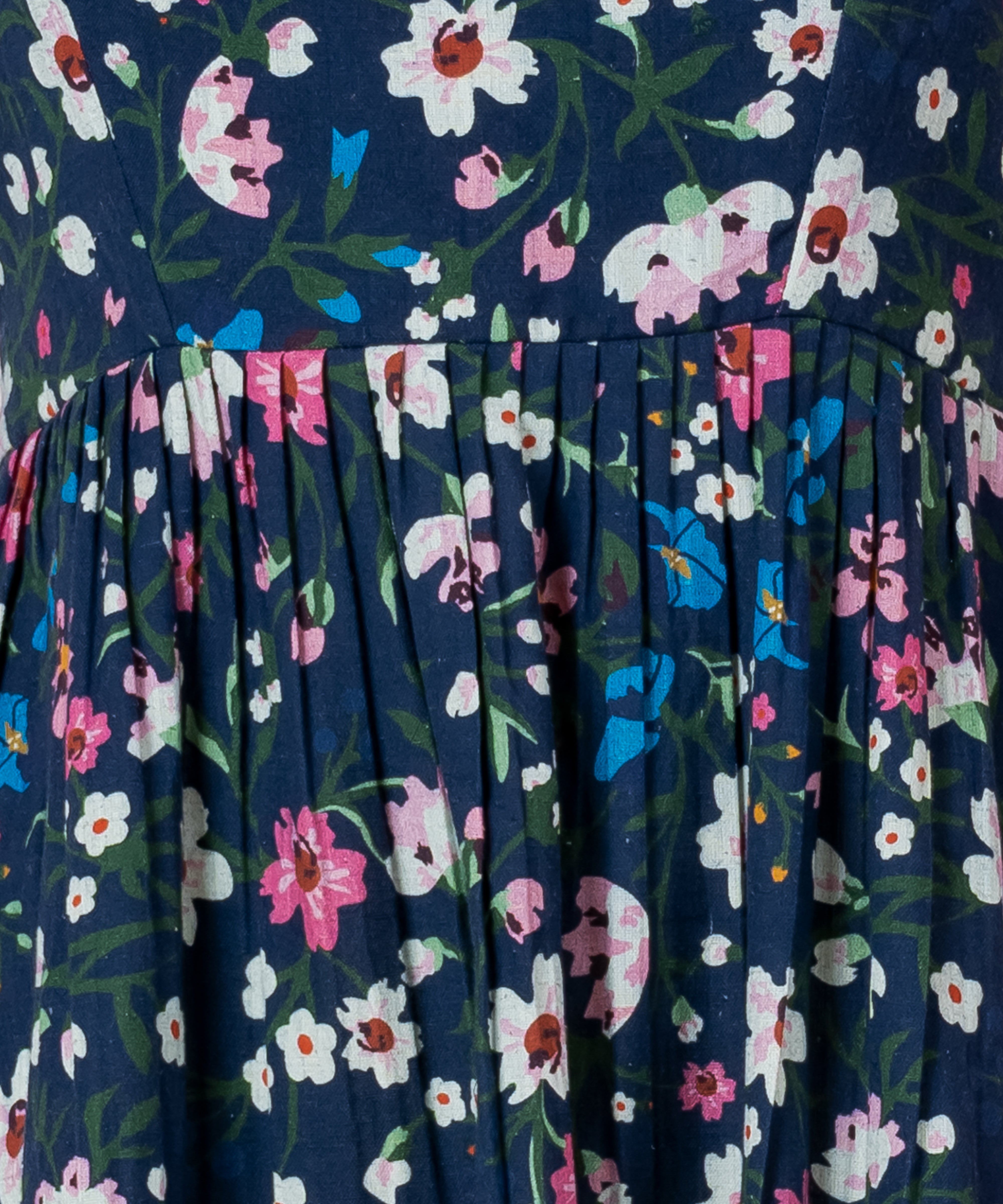 Handloom Cotton Floral Mini Dress – Summer Puff Sleeve Dress