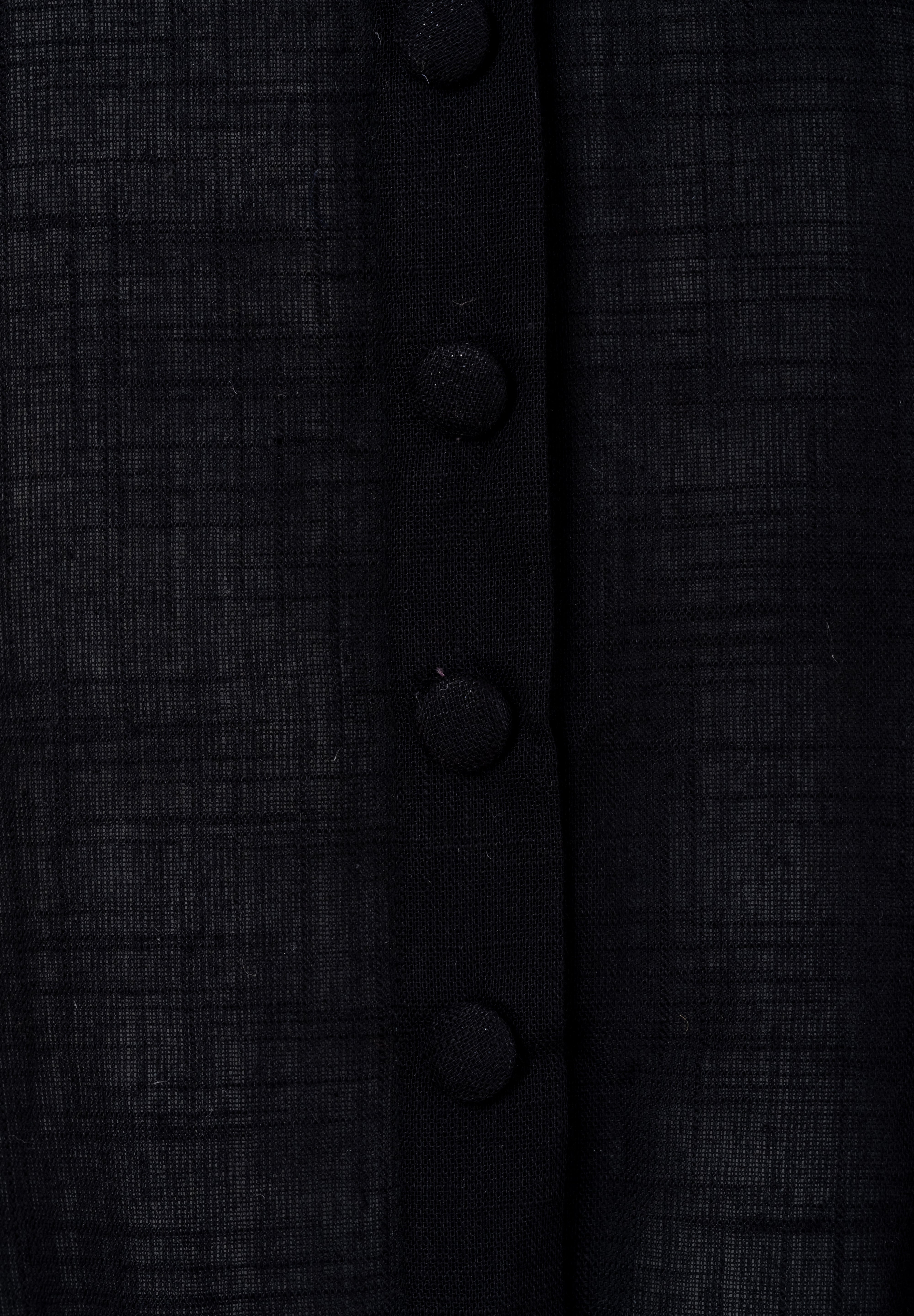 Black Cotton Drop-Waist Mini Dress for Women