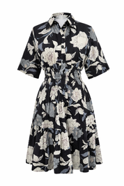 Cotton Floral Shirt Dress Women’s Button Down Sleeveless Summer Dress