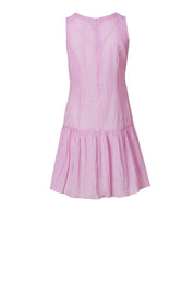 Black Cotton Drop-Waist Mini Dress for Women