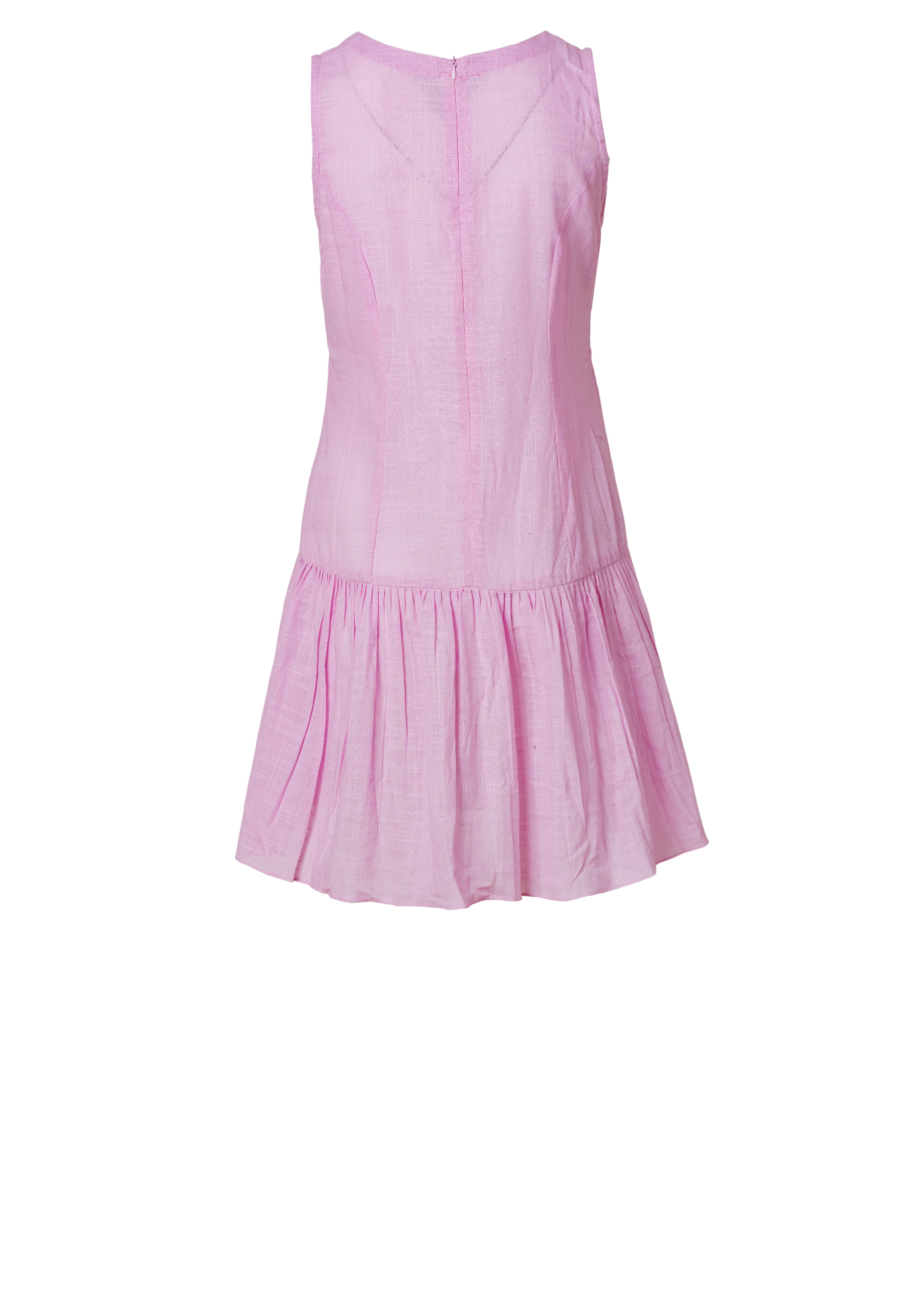 Black Cotton Drop-Waist Mini Dress for Women