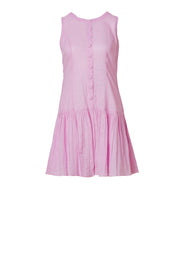 Black Cotton Drop-Waist Mini Dress for Women