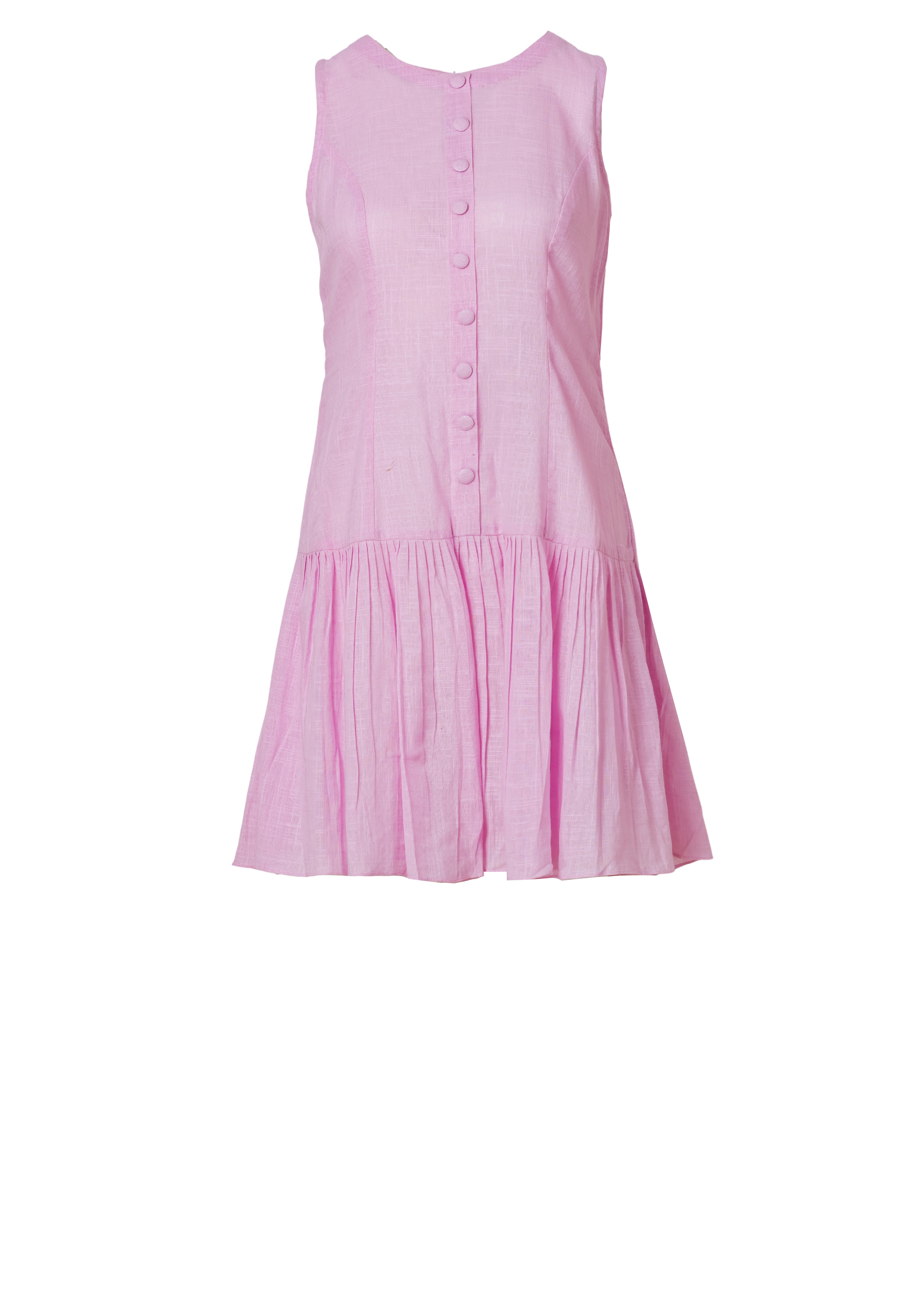 Black Cotton Drop-Waist Mini Dress for Women