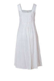 Pure Cotton White Midi Dress for Women