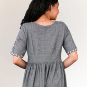 Grey Handwoven Khadi Cotton Dress for Women