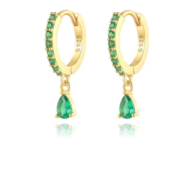 925 Silver Colorful Zirconia Drops