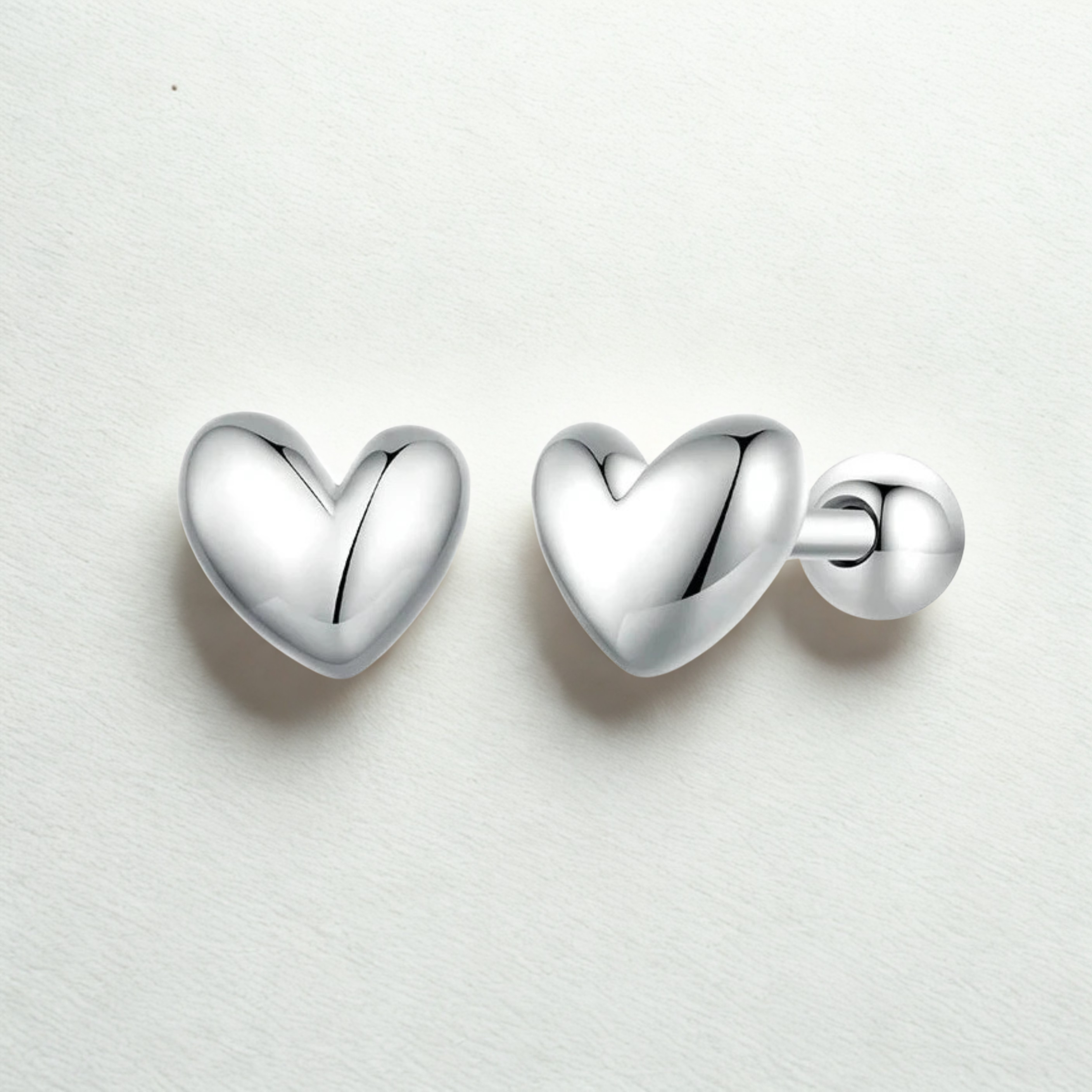 925 Sterling Silver Mini Heart Stud Earrings