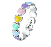 925 Sterling Silver Rainbow Heart Ring
