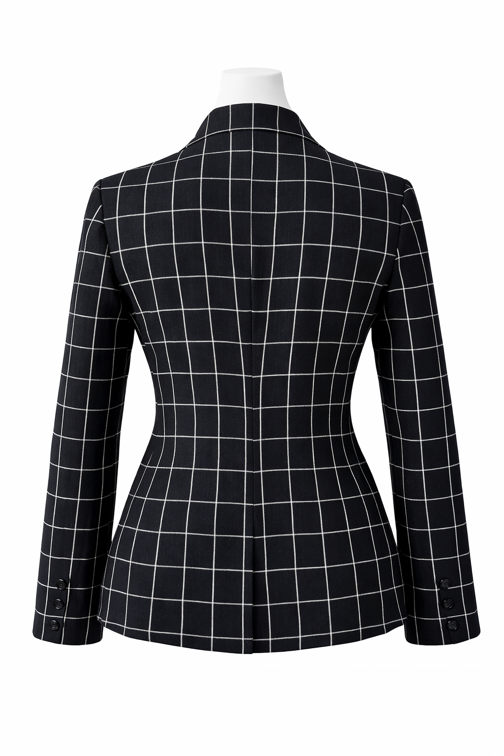 Handwoven Cotton Blazer for Women Slim Fit Check Plaid Jacket in Midnight Grid & Harvest Plaid