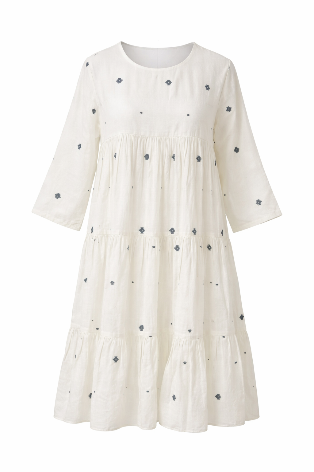 Jamdani Handwoven Pure Cotton Dress for Women Traditional Artisan Woven Breathable
