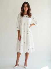 Jamdani Handwoven Pure Cotton Dress for Women Traditional Artisan Woven Breathable