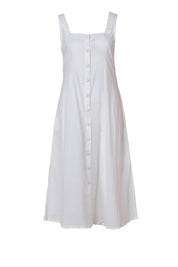 Button-down pure cotton midi dress women summer styling