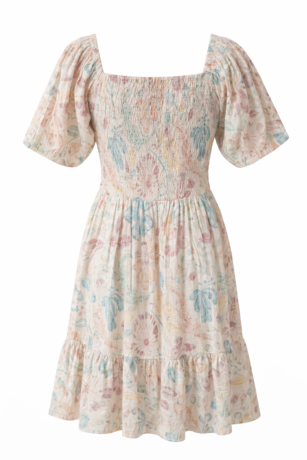 Vintage inspired floral cotton midi dress
