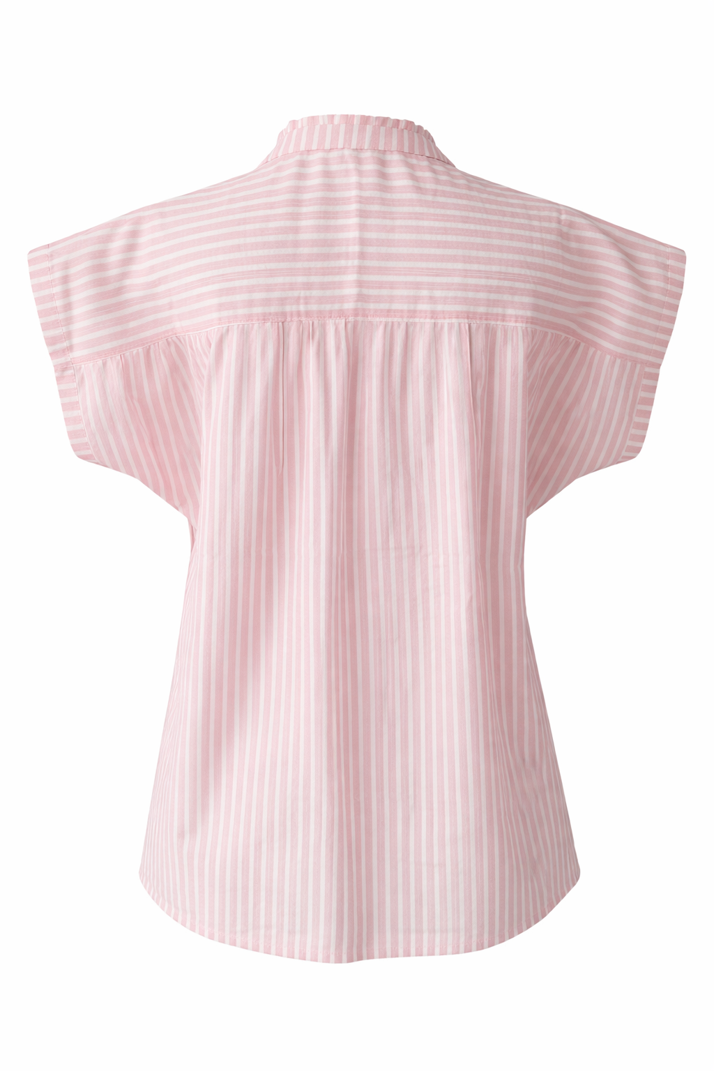 Pink striped blouse on a white background