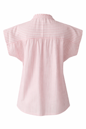 Pink striped blouse on a white background