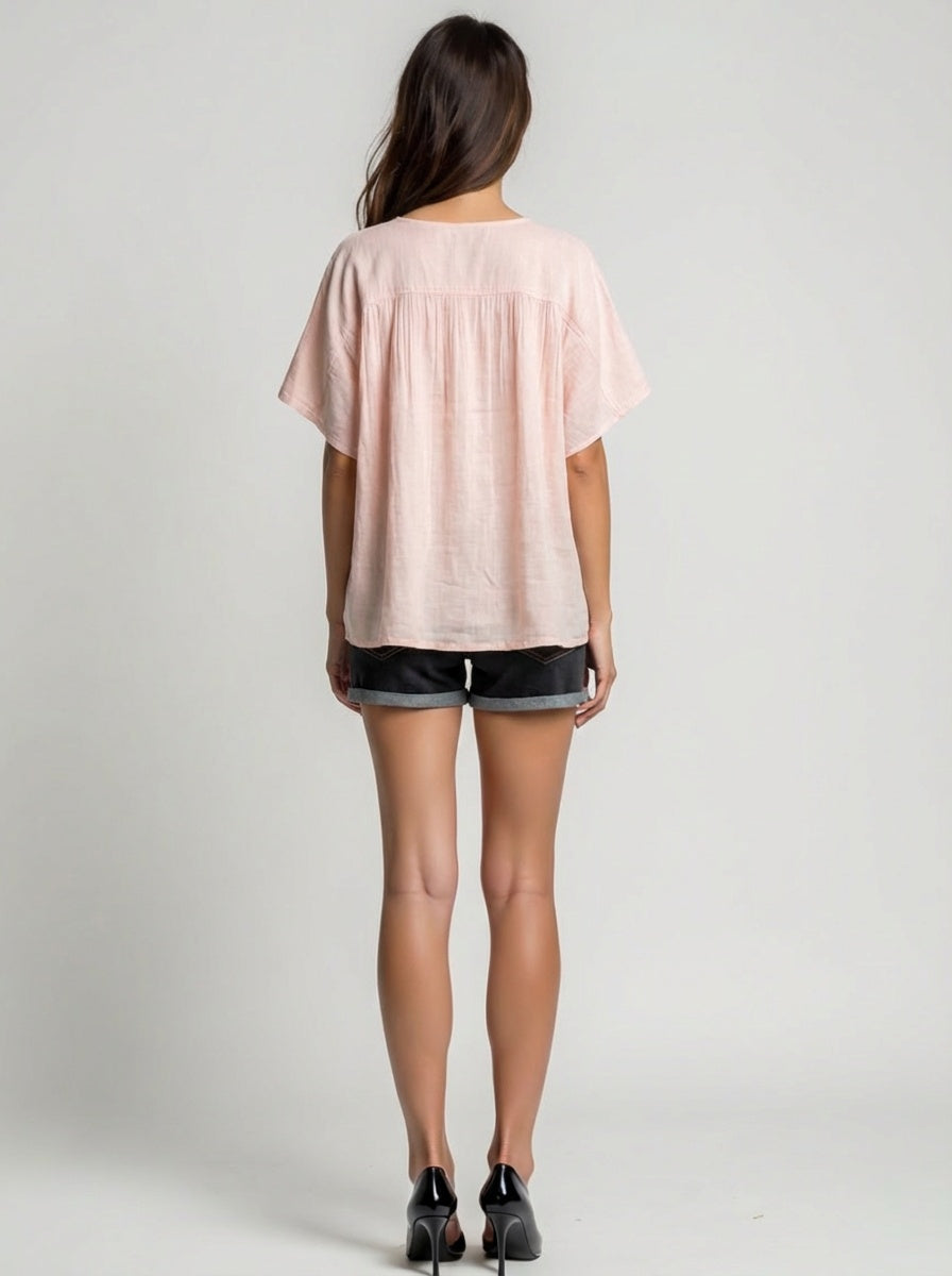 Handwoven Mull Cotton Cap Sleeve Summer Shirt