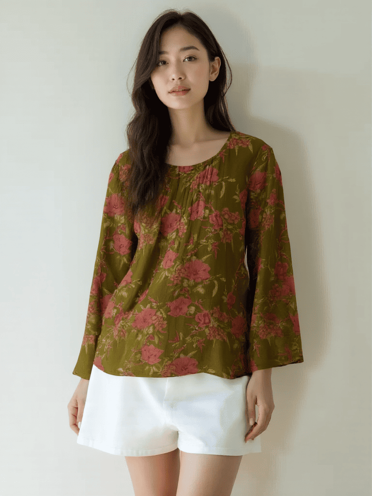 Floral Cotton Casual Top for Women