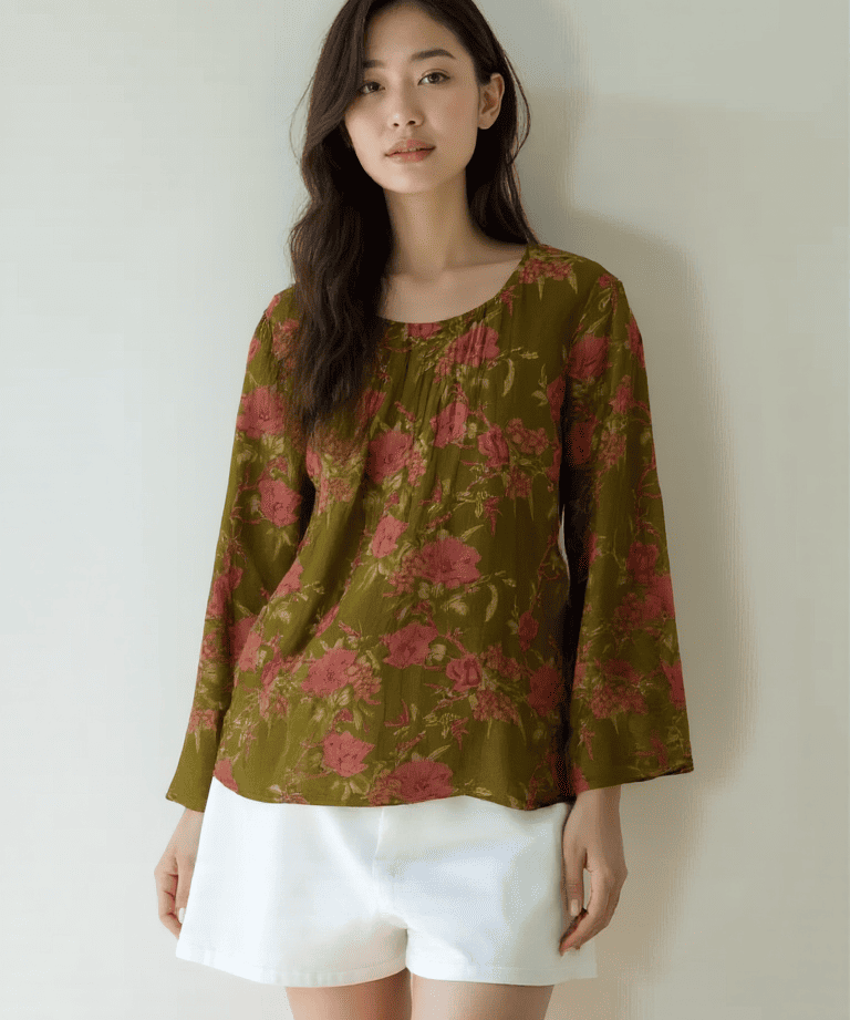 Floral Cotton Casual Top for Women