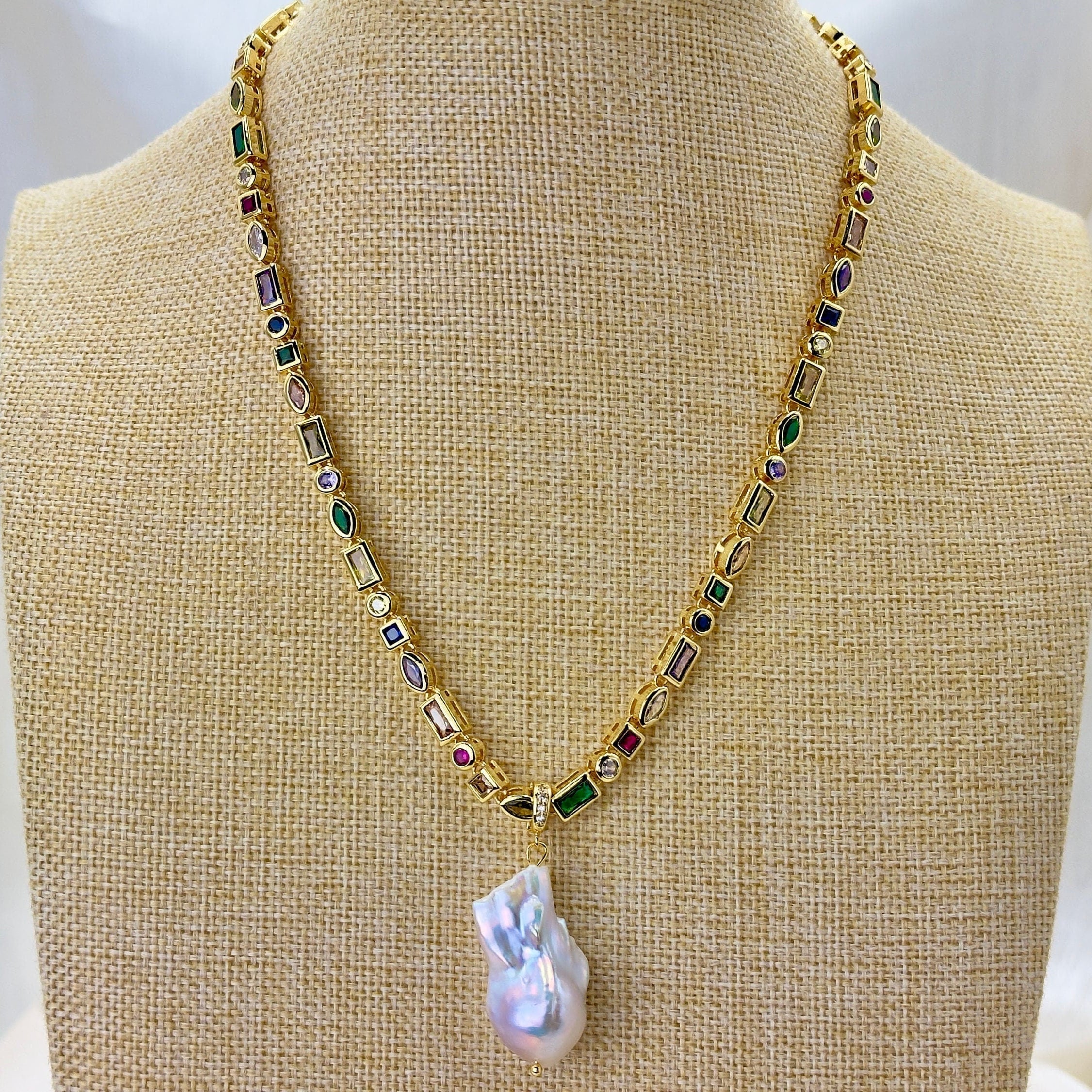 Cultured White Baroque Pearl Pendant