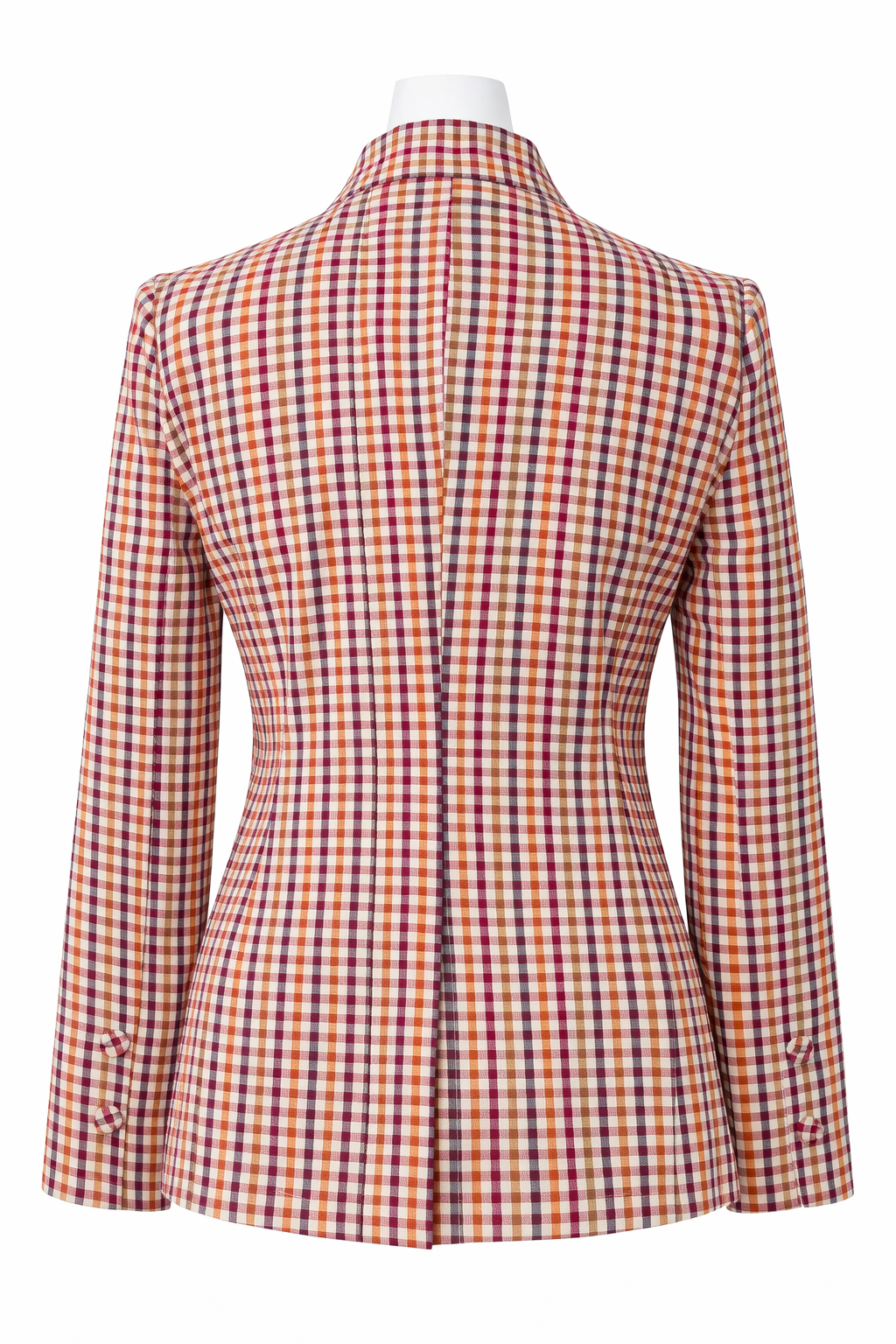 Handwoven Cotton Blazer for Women Slim Fit Check Plaid Jacket in Midnight Grid & Harvest Plaid
