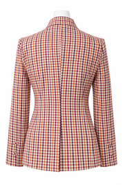 Handwoven Cotton Blazer for Women Slim Fit Check Plaid Jacket in Midnight Grid & Harvest Plaid