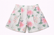 Floral Cotton Linen Co-Ord Set Summer Crop Top High-Waisted Shorts