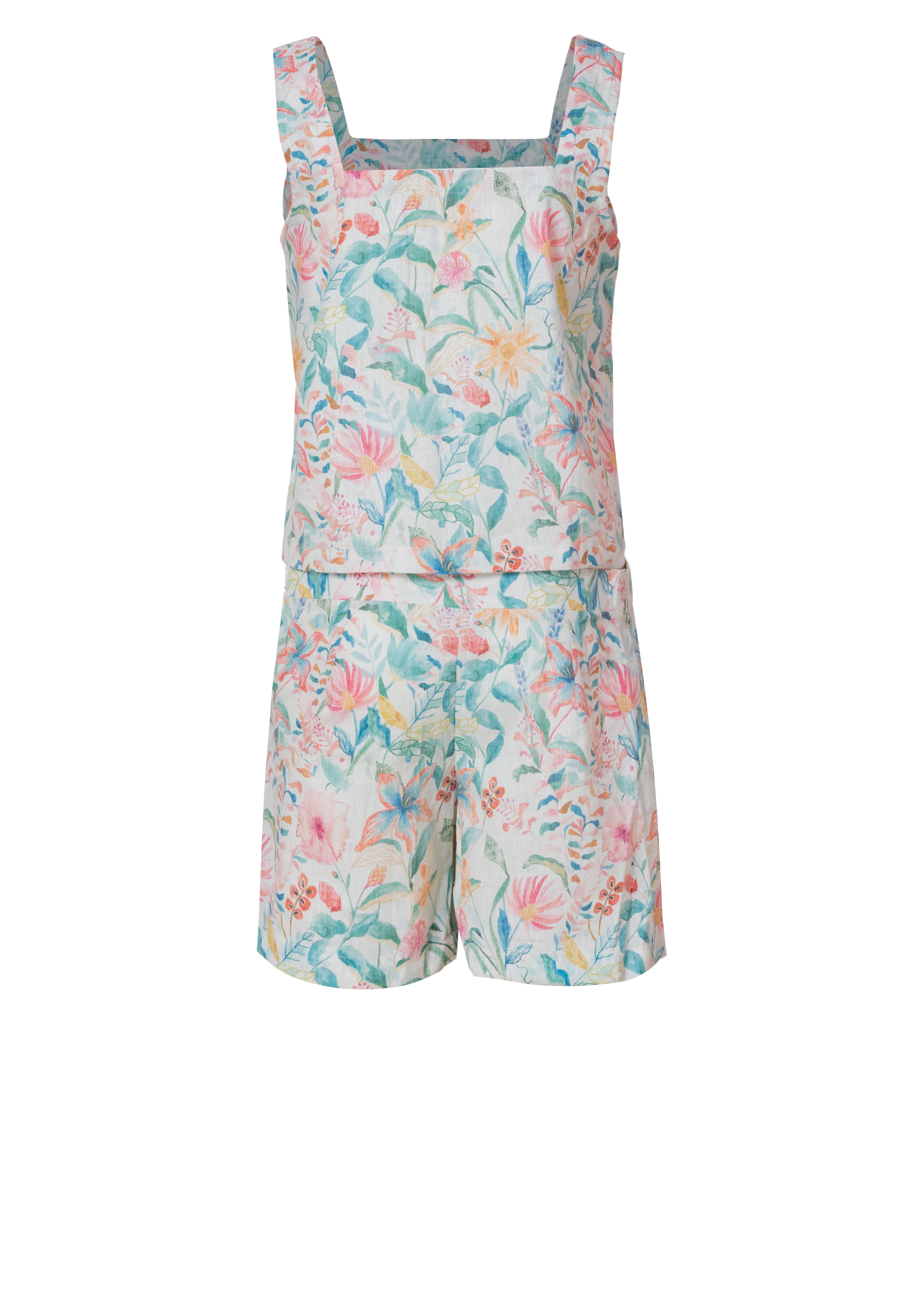 Floral cotton co ord set for women pastel printed summer outfit