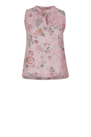 Floral cotton sleeveless top for women pastel printed summer wear