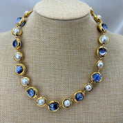 Glass beads dainty pearl necklace