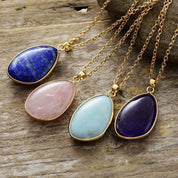 Gold Plated Gemstone Pendant Choker