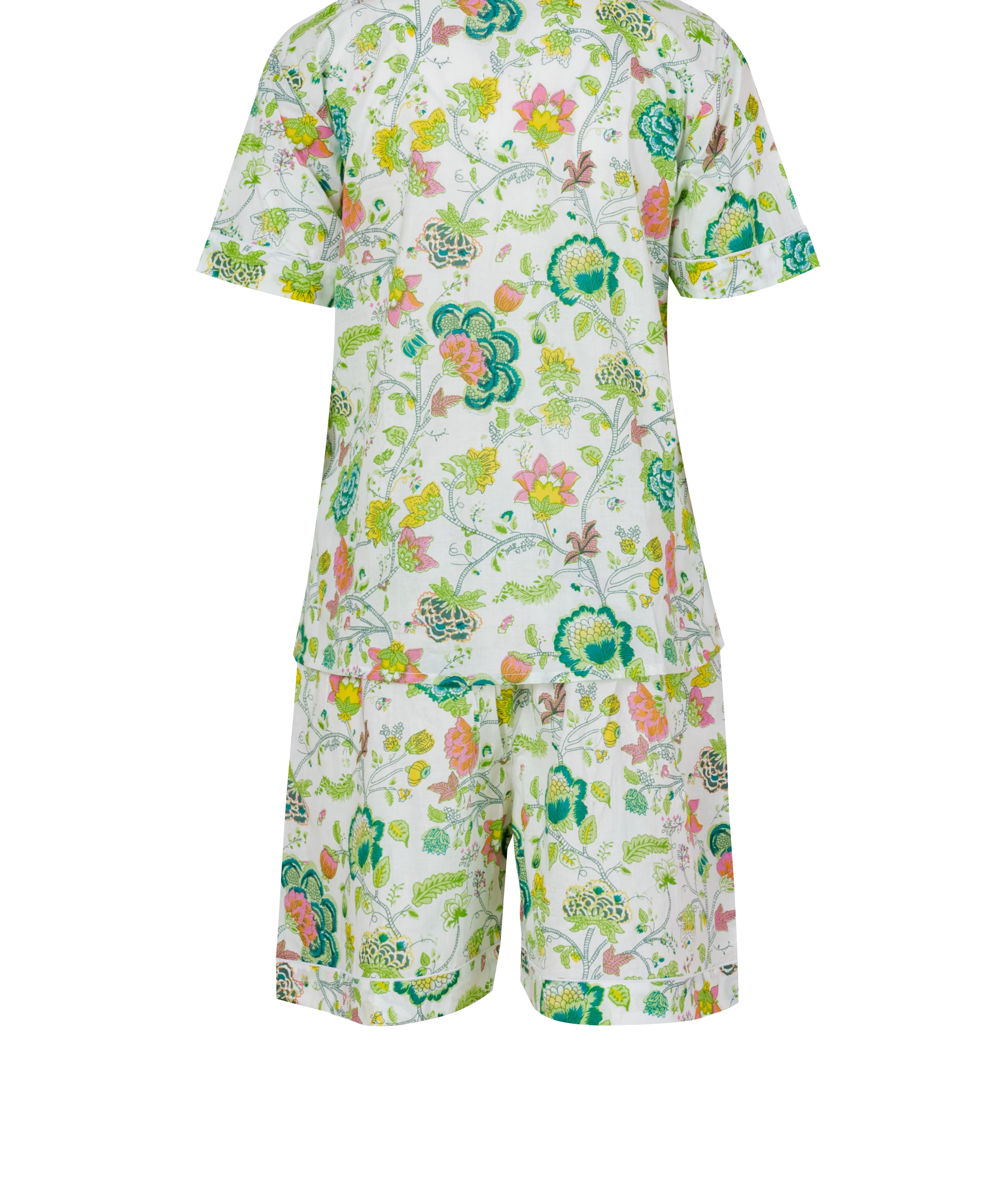 Green printed cotton nightwear women breathable loungewear