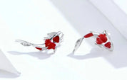 925 Sterling Silver Koi Fish Ear Studs