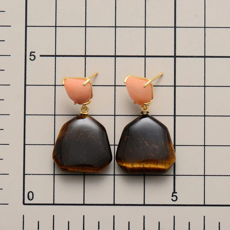 Natural Gemstone Stud Earrings