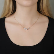 Heart Cluster 925 Sterling Silver Heart D Color Moissanite Cluster Necklace