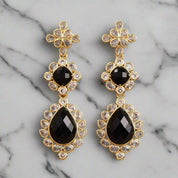 Gemstone CZ Dangle Earrings