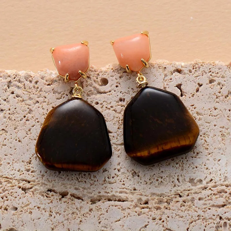Natural Gemstone Stud Earrings