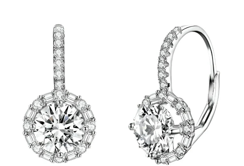 925 Sterling Silver Dazzling CZ Earrings