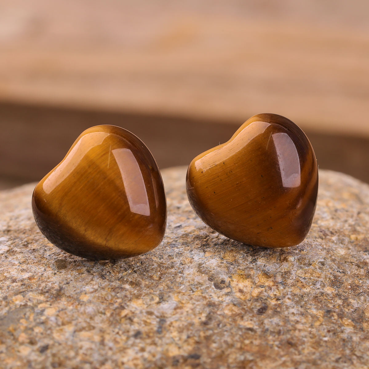 Eye Crystal Heart Stud Earrings