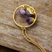 Natural Gemstone Amethyst Pendant Necklace